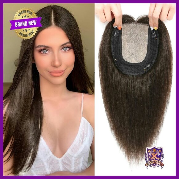 Real Human Hair Topper 12 Inch Side Bangs Thinning Hair Solution main image 6